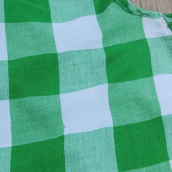 🍑Old Navy Green Checkered Buttoned Sleeveless Top Large - Picture 11 of 11